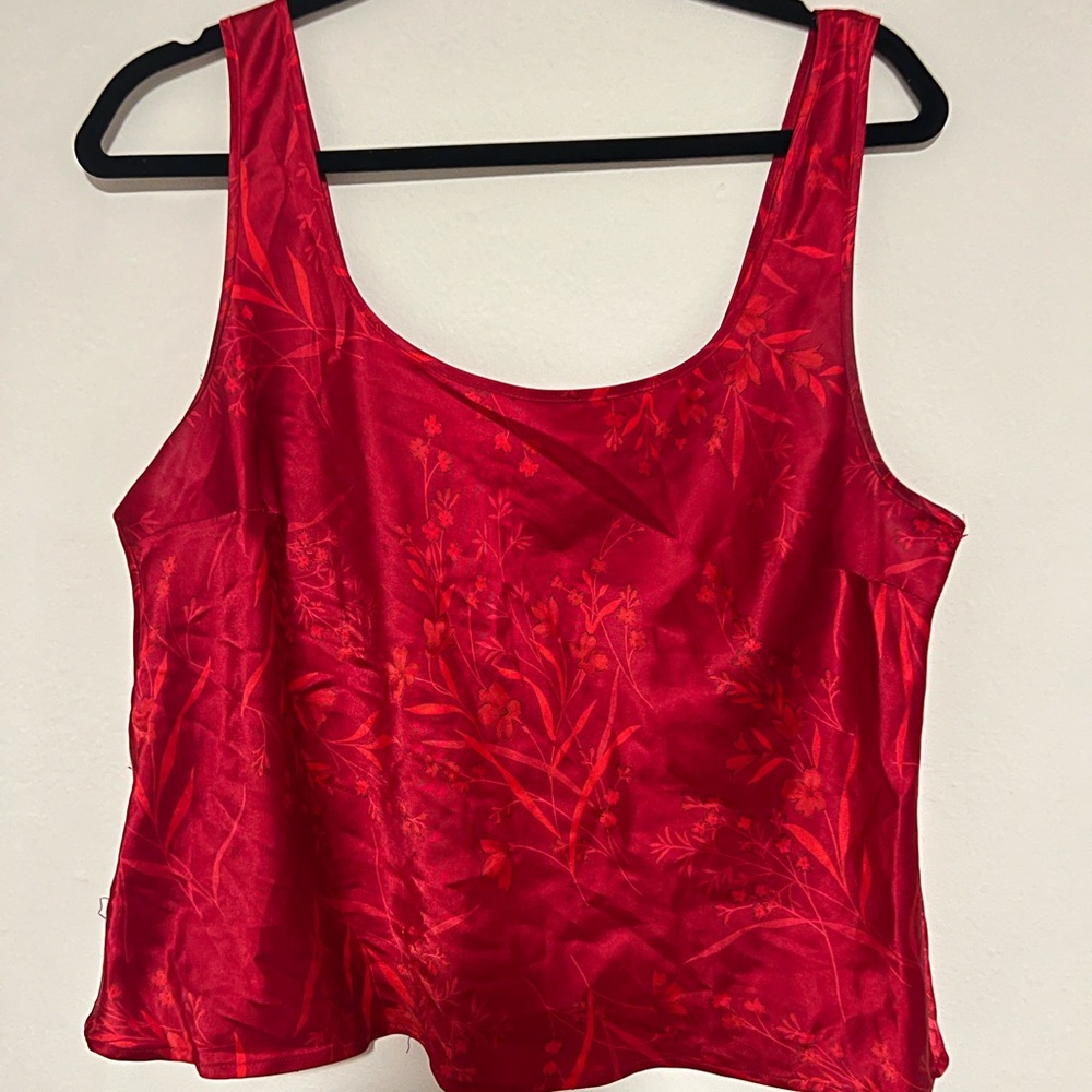 Victoria's Secret Vintage Red Silk Pajama Set
